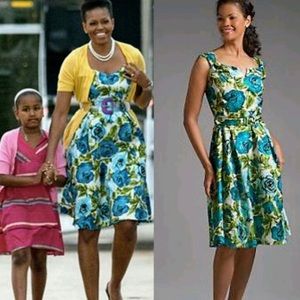 Talbots Silk Floral Dress With Belt Size 14P